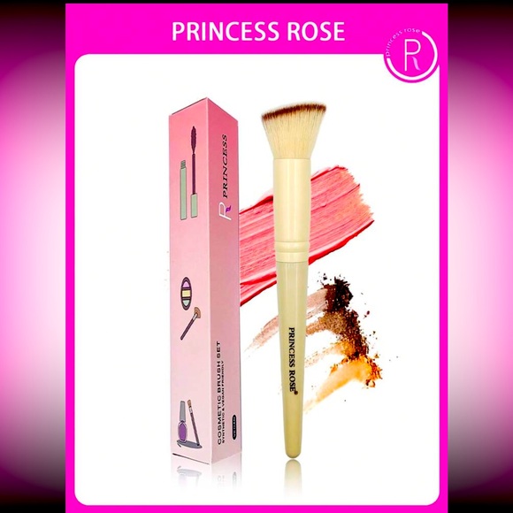 Princess Rose Flat Top Foundation Kabuki Face Professional Makeup Brush - Cream - Picture 1 of 5